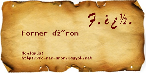 Forner Áron névjegykártya