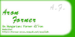 aron forner business card